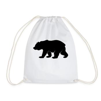 bear alone - Drawstring Bag - white - Front
