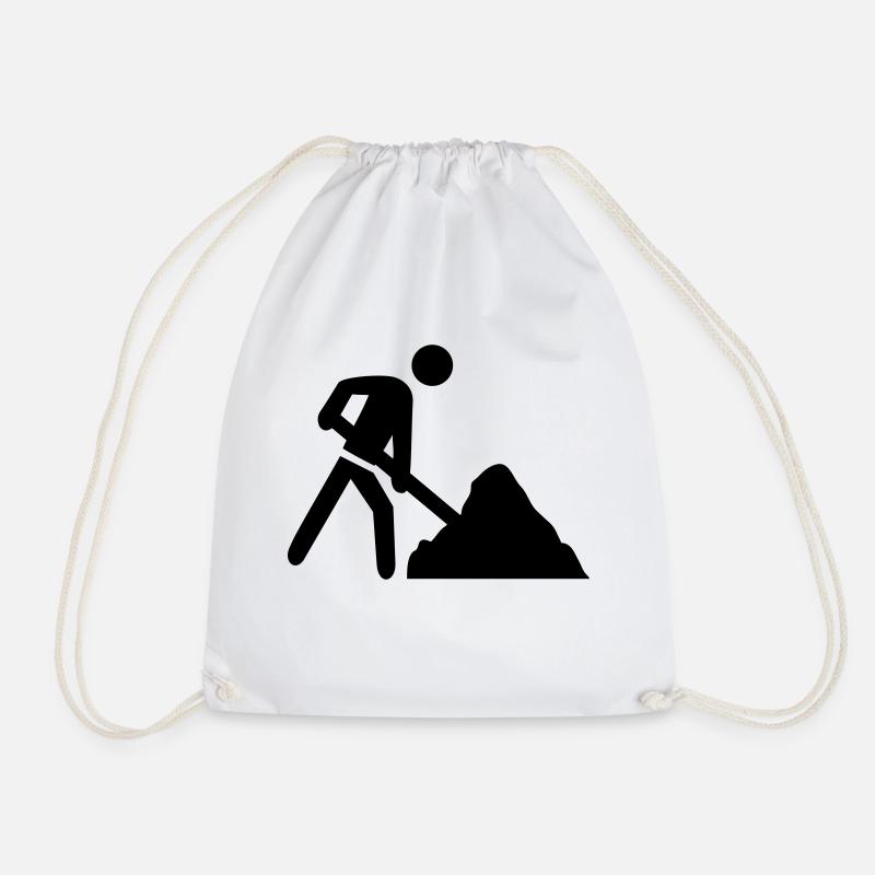 baustelle icon - Turnbeutel - Weiß