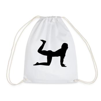 Sport Frau Silhouette - Turnbeutel - Weiß - Vorne