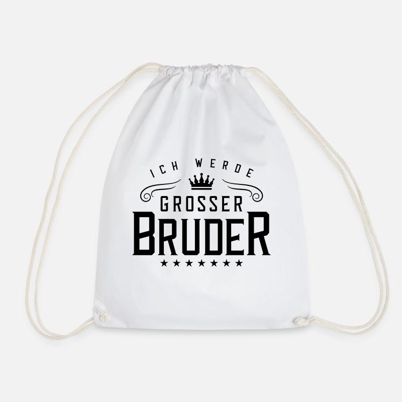 ich werde grosser bruder - Turnbeutel - Weiß