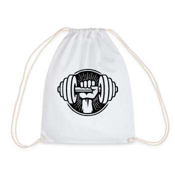 dumb bells - Drawstring Bag - white - Front