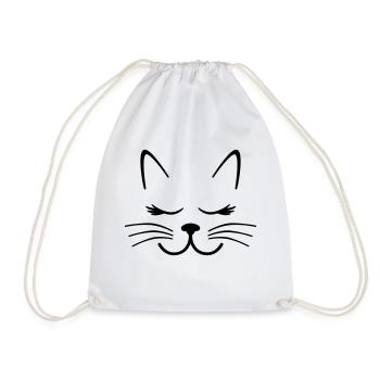 Katze - Turnbeutel - Weiß - Vorne