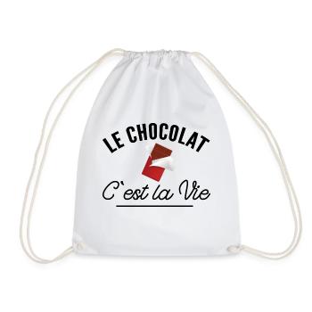 Le chocolat c'est la vie - t-shirt humour chocolat - Sac de sport léger - blanc - Devant