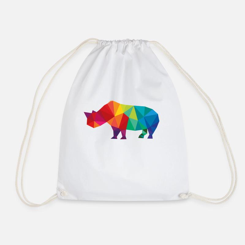 rhino - Drawstring Bag - white