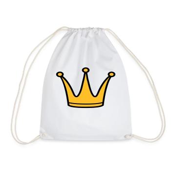 Crown - Drawstring Bag - white - Front