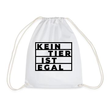 Kein tier ist egal Geschenk Pflanzen Vegan Spruch - Turnbeutel - Weiß - Vorne