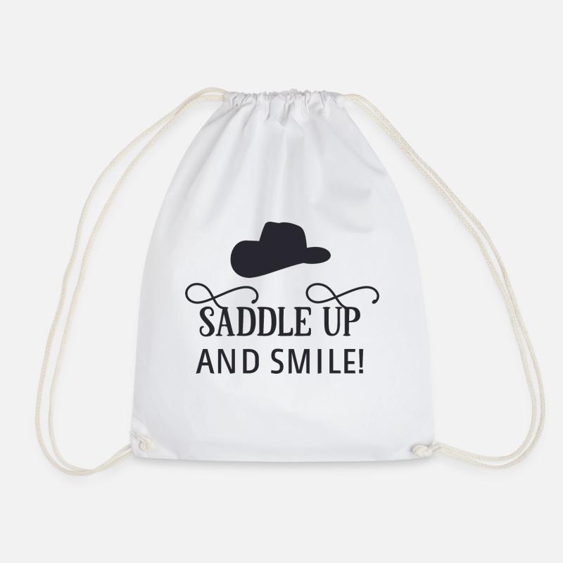Saddle up and smile - Drawstring Bag - white