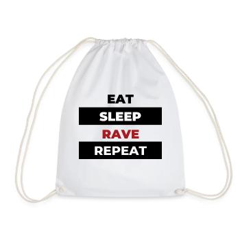 Eat sleep Rave repeat - Sac de sport léger - blanc - Devant
