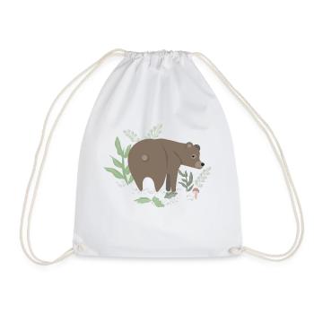 Brown bear in the forest - Drawstring Bag - white - Front