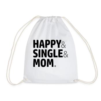 Logo Single Mom - Drawstring Bag - white - Front