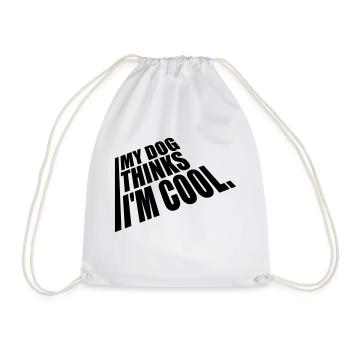 Dog thinks in the cool - Drawstring Bag - white - Front
