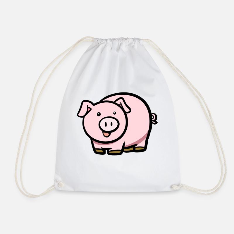Schweinchen / Schwein - Turnbeutel - Weiß