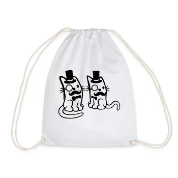 Sir Cats Friends Team - Drawstring Bag - white - Front