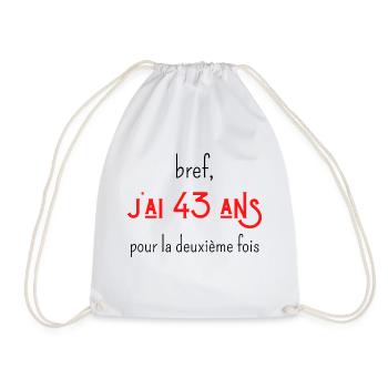 bref j'ai un 43 ans pour la deuxième fois - Sac de sport léger - blanc - Devant