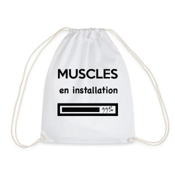 Muscles en installation - Sac de sport léger - blanc - Devant