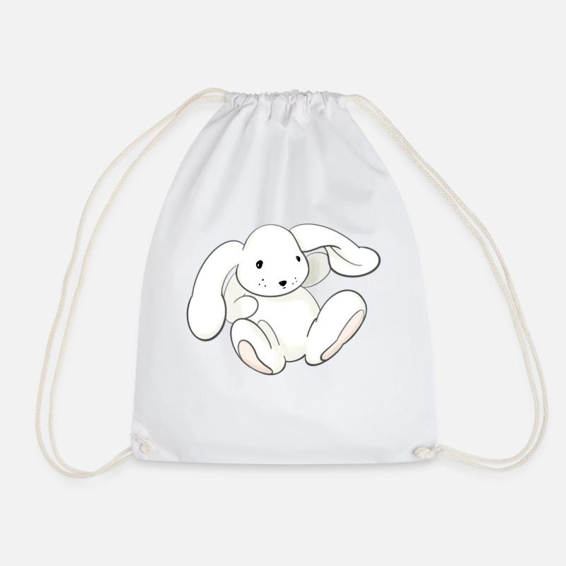 Rabbit cuddly toy baby - Drawstring Bag - white
