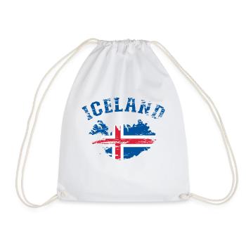 Island Landkarte Flagge used - Turnbeutel - Weiß - Vorne