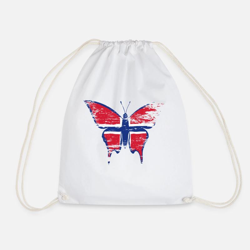 Norwegen Flagge Schmetterling blau - Turnbeutel - Weiß