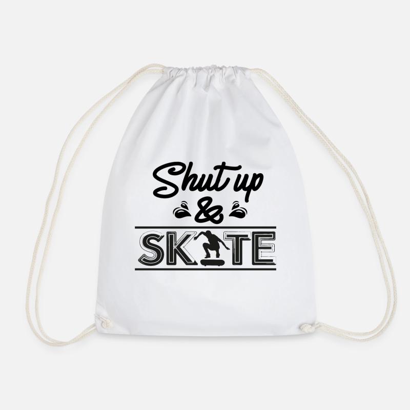 Shut up & skate - Drawstring Bag - white