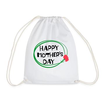 Happy Mother's Day lettering 3 - Drawstring Bag - white - Front