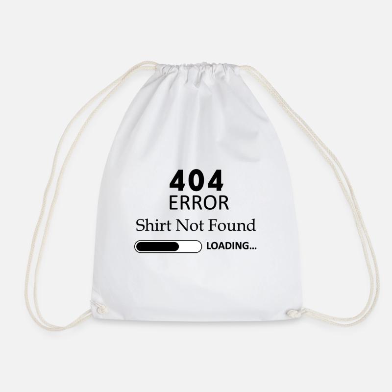 404 Error Shirt - Drawstring Bag - white