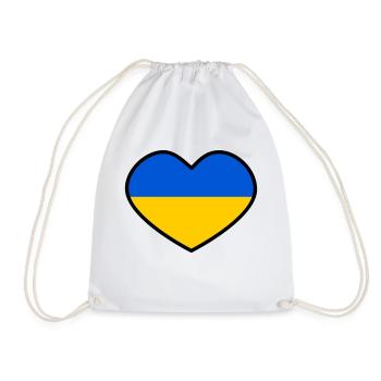 Ukraine Heart - Drawstring Bag - white - Front