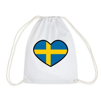 Schwedisches Herz - Turnbeutel - Weiß - Vorne