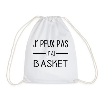 Accro au basket, prêt à tout dunker! - Sac de sport léger - blanc - Devant