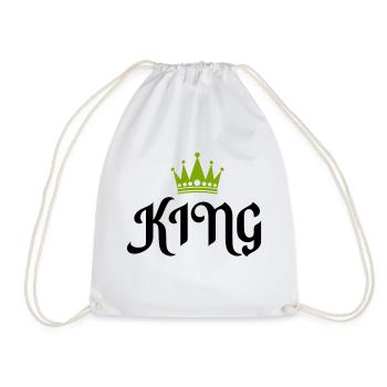 king 02 - Drawstring Bag - white - Front