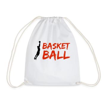 Basketball Silhouette - Drawstring Bag - white - Front