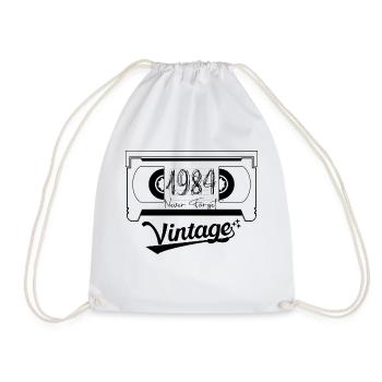 1984 Vintage Born Retro Vintage Anniversary - Drawstring Bag - white - Front