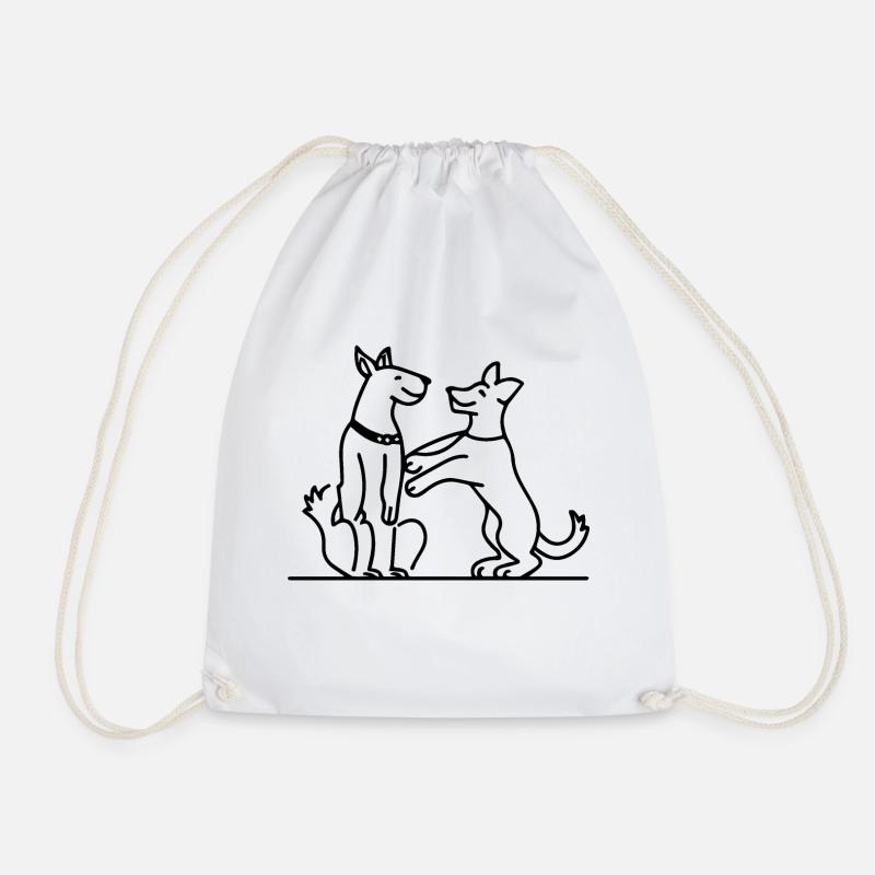 Love my dog - Drawstring Bag - white
