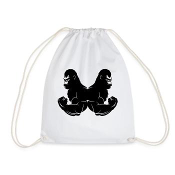 Gorilla 2 - Drawstring Bag - white - Front