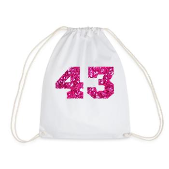 Numéro 43 paillettes rose - 43e anniversaire - Sac de sport léger - blanc - Devant