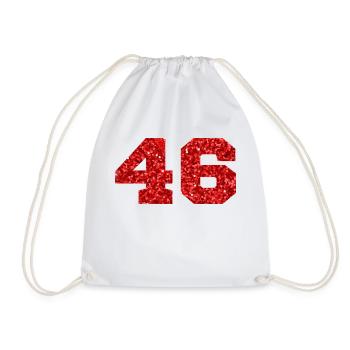Numéro 46 paillettes rouge - 46e anniversaire - Sac de sport léger - blanc - Devant