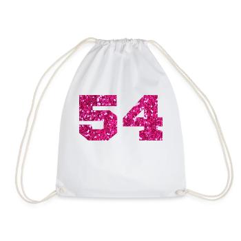 Numéro 54 paillettes rose - 54e anniversaire - Sac de sport léger - blanc - Devant