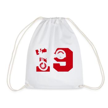 Moto 19 biker - Drawstring Bag - white - Front