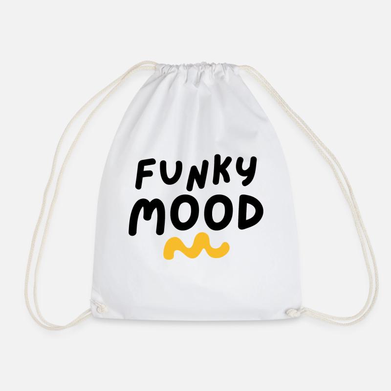 funky mood - Drawstring Bag - white