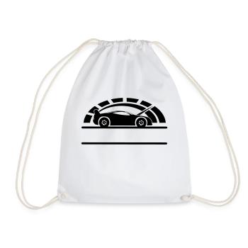 Sports car speedometer banner - Drawstring Bag - white - Front