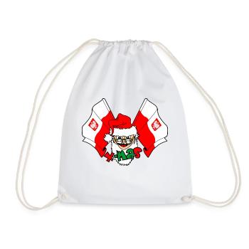X mas Santa Claus with flag Poland - Drawstring Bag - white - Front