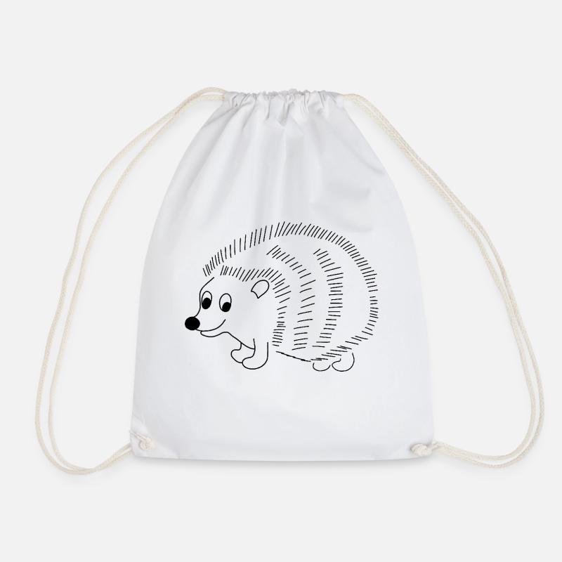 Hérisson - graphique en noir et blanc - Sac de sport léger - blanc