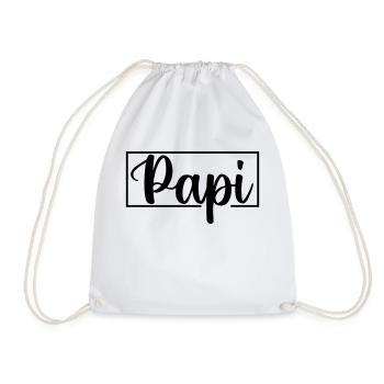 Papa Papi Vater Tochter Sohn Vatertag Männer Shirt - Turnbeutel - Weiß - Vorne