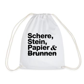 Schere, Stein, Papier & Brunnen - Turnbeutel - Weiß - Vorne