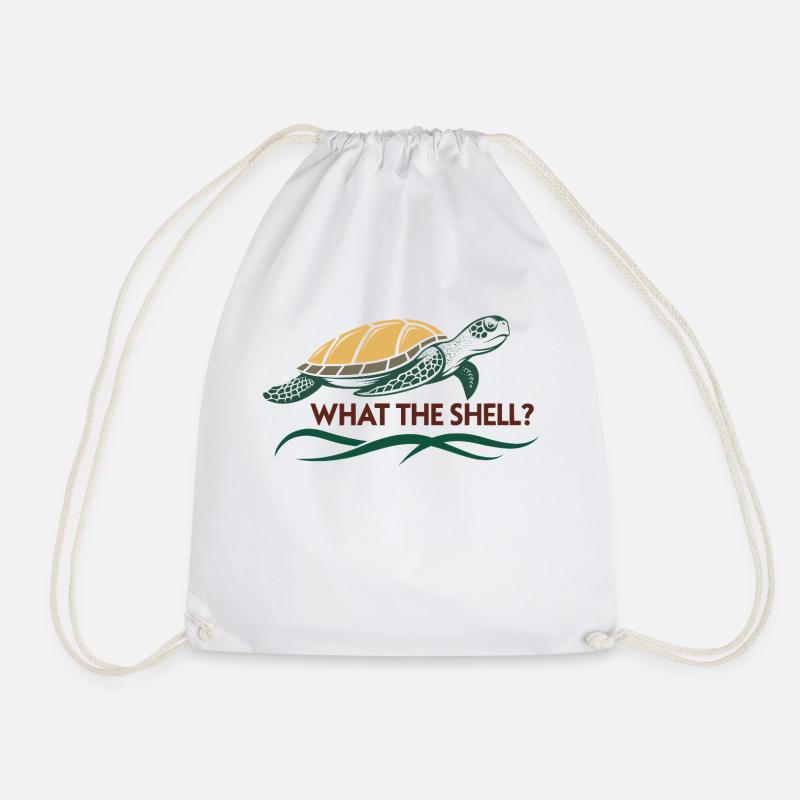 What the Shell? - Drawstring Bag - white