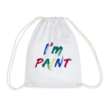 I'M PAINT - I Love to Finger Paint – Finger Paints - Drawstring Bag - white - Front