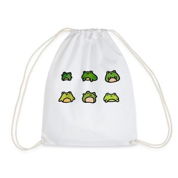 Adorable Cartoon Frogs - Drawstring Bag - white - Front