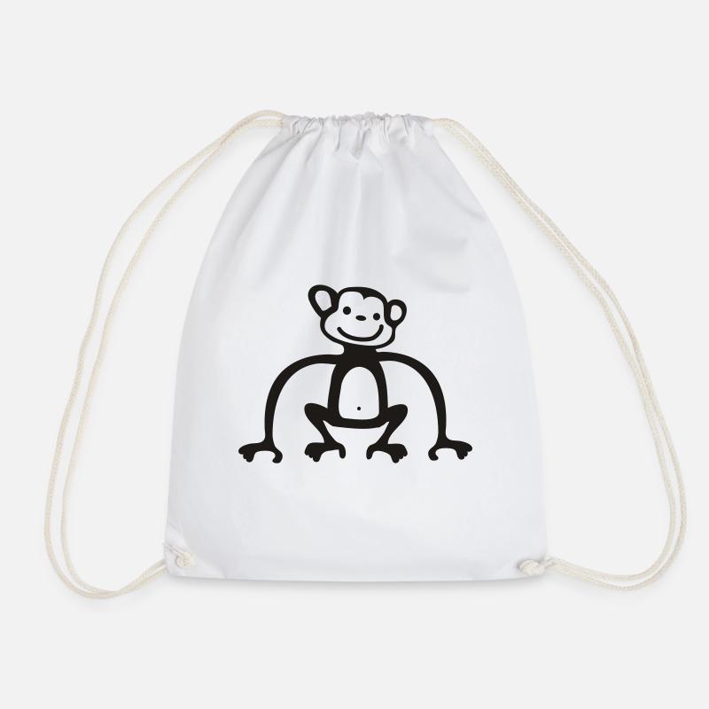 Monkeys - Drawstring Bag - white