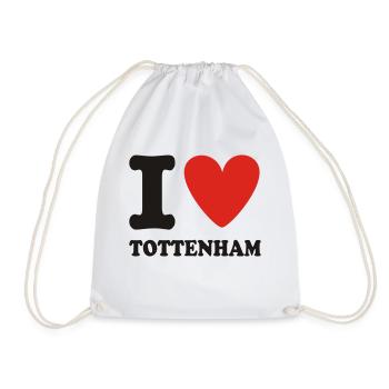 I LOVE TOTTENHAM - Drawstring Bag - white - Front