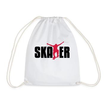 skater - Drawstring Bag - white - Front