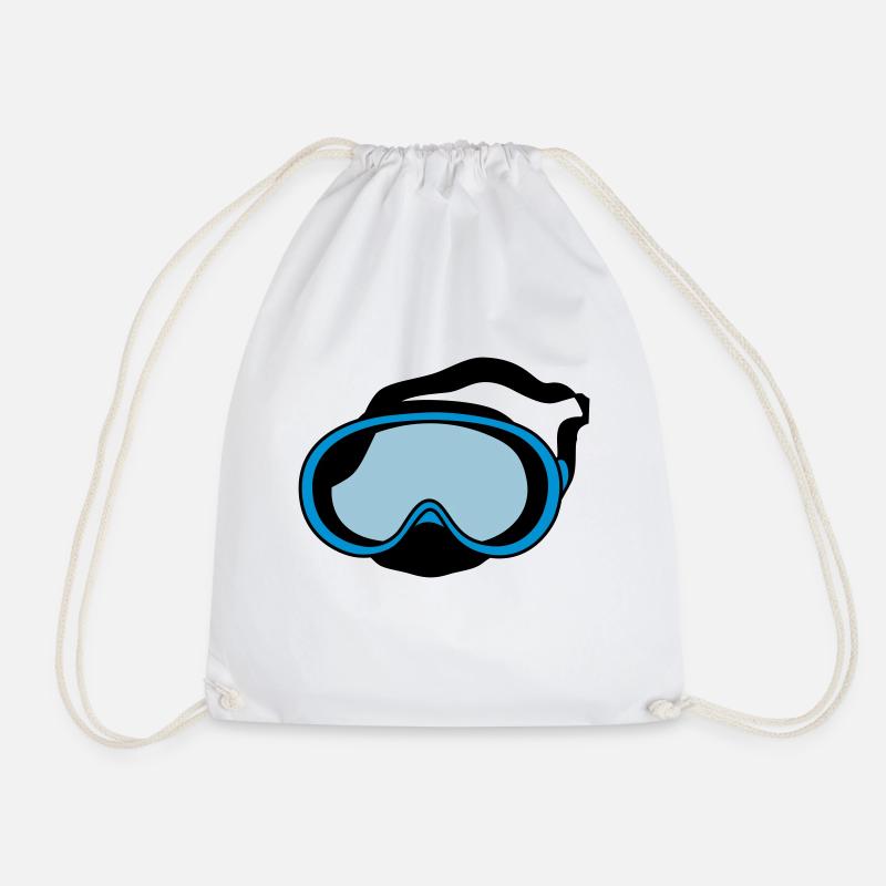 diving mask - Drawstring Bag - white